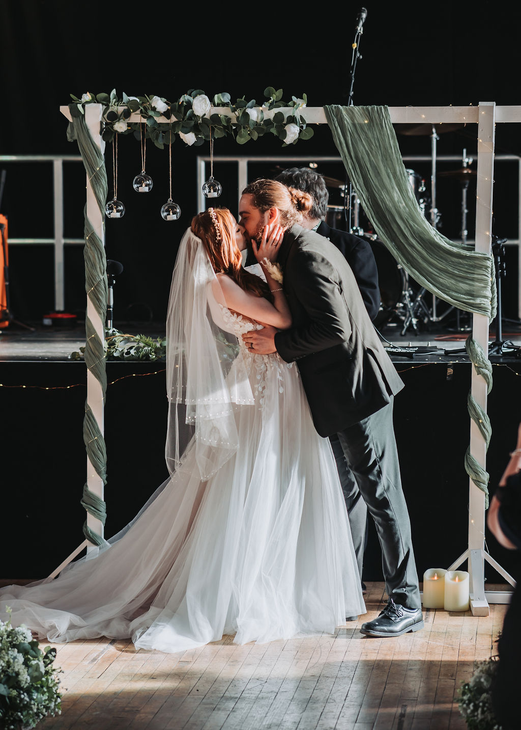 Norfolk Wedding Photographer Capturing First Kiss At A Wedding
